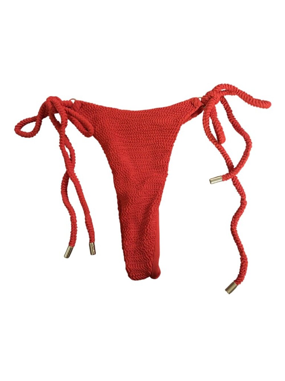 MONDAY Swimwear Hanalei Bikini Bottoms in Chili Pepper Crinkle